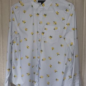 Banana Republic Women's Shirt with Yellow Lemon Print